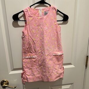 Lily Pulitzer girls 6 - Pink Sleeveless Shift Dress with Yellow Tulips